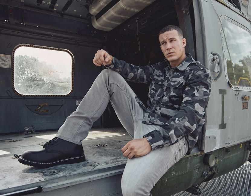 Brandit Vintage camicia da uomo, grigio camo