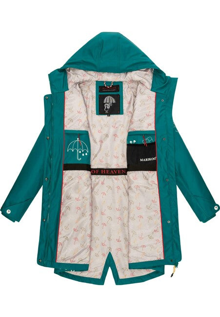 Marikoo DANCING UMBRELLA giacca impermeabile donna, verde scuro