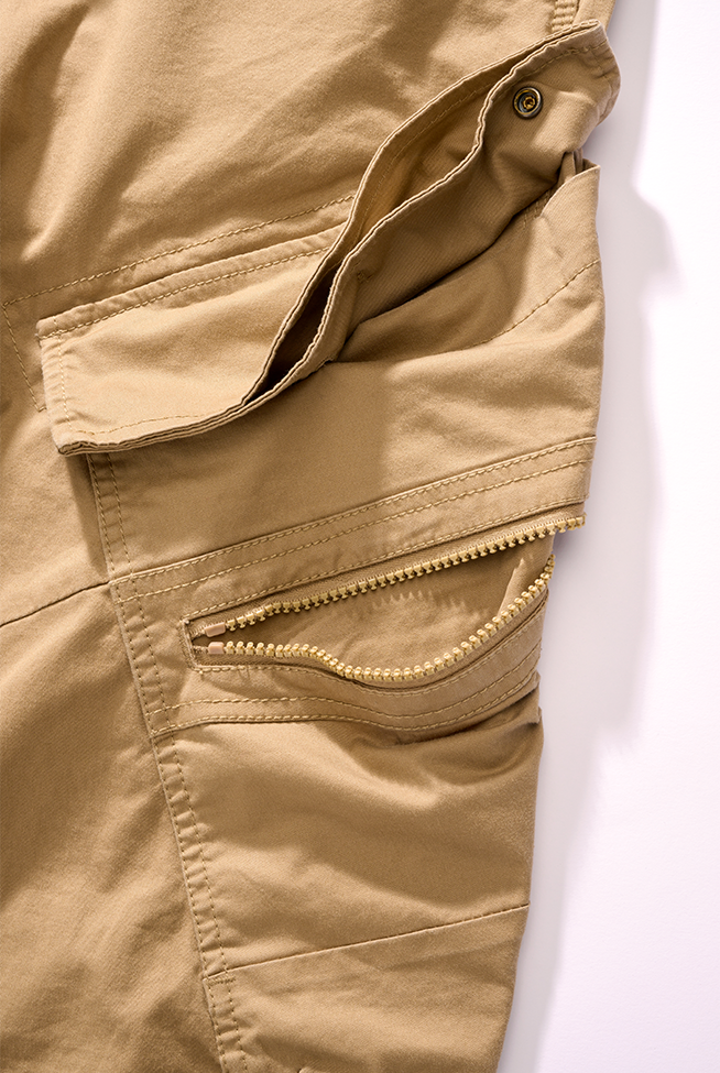 Brandit Adven Slim Fit nohavice, camel