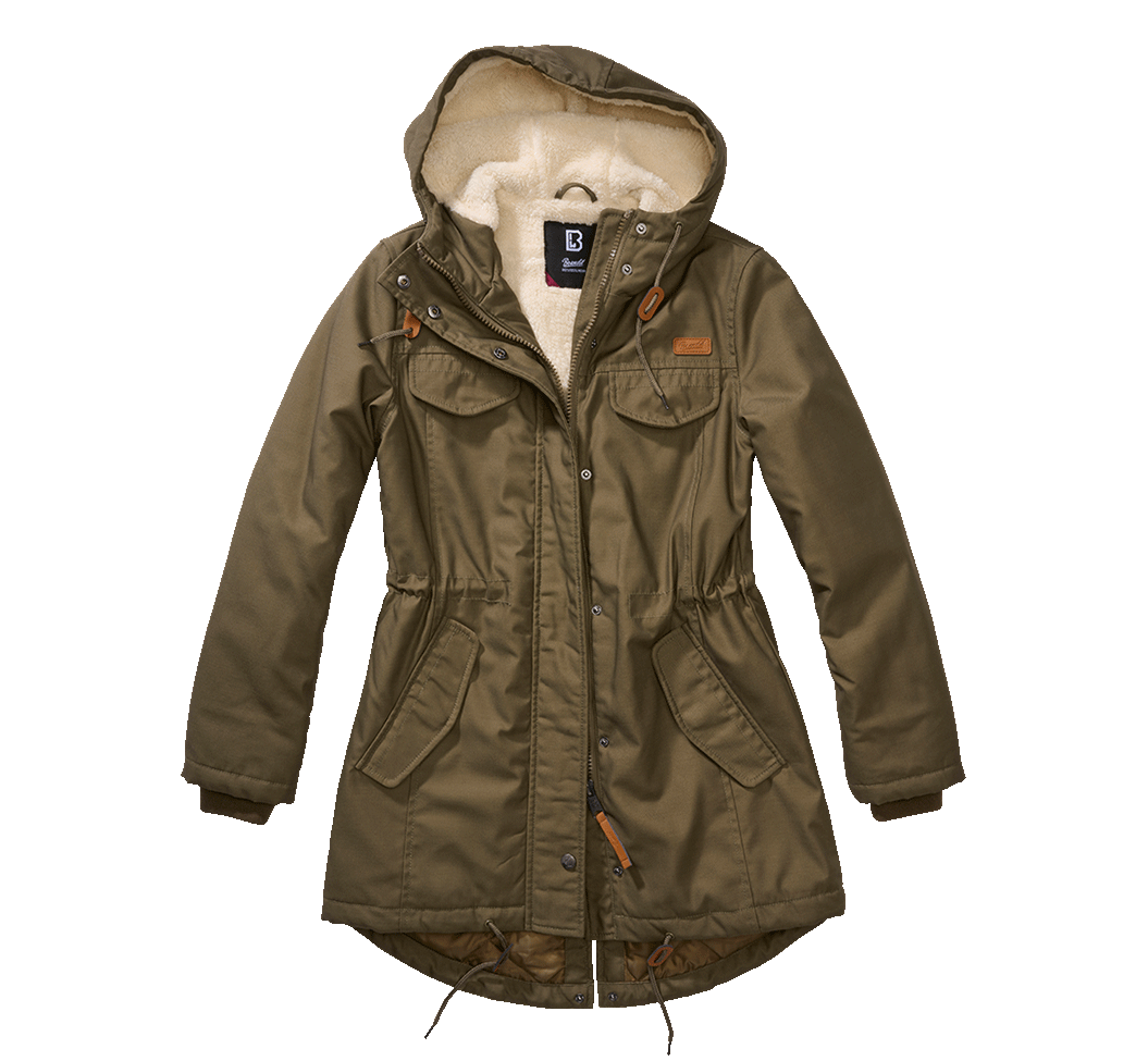 Brandit Marsh Lake dámska parka zimná bunda s kapucňou, olivová
