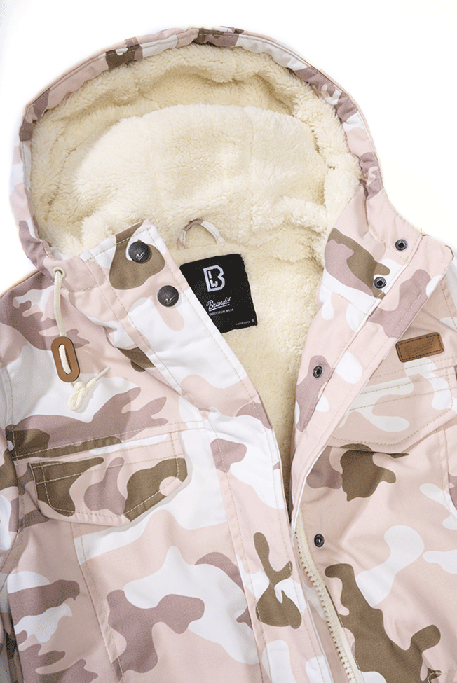Brandit Marsh Lake dámska parka zimná bunda s kapucňou, Candy camo