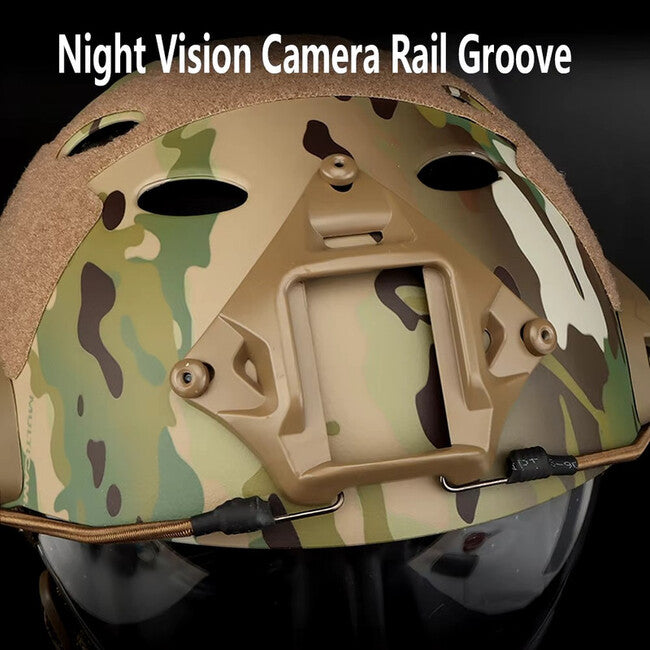 DRAGOWA Tactical Fast PJ casco tattico con occhiali Bolt, digital woodland