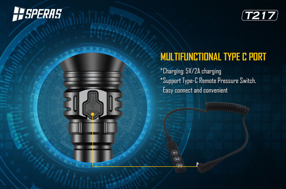 Speras T217 Hunting Flashlight 1400LM 1400M