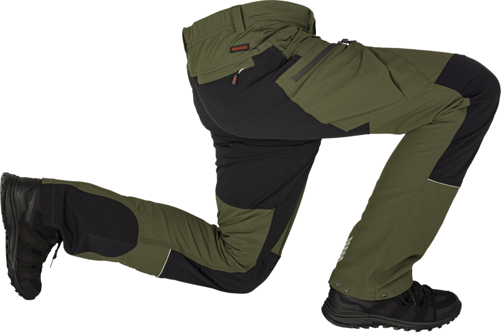 BENNON Fobos pantaloni da esterno e da lavoro, verde/nero