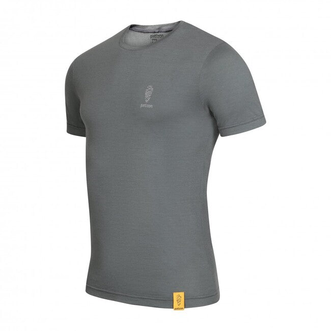 Patizon T-shirt a maniche corte in merino da uomo, gun metal