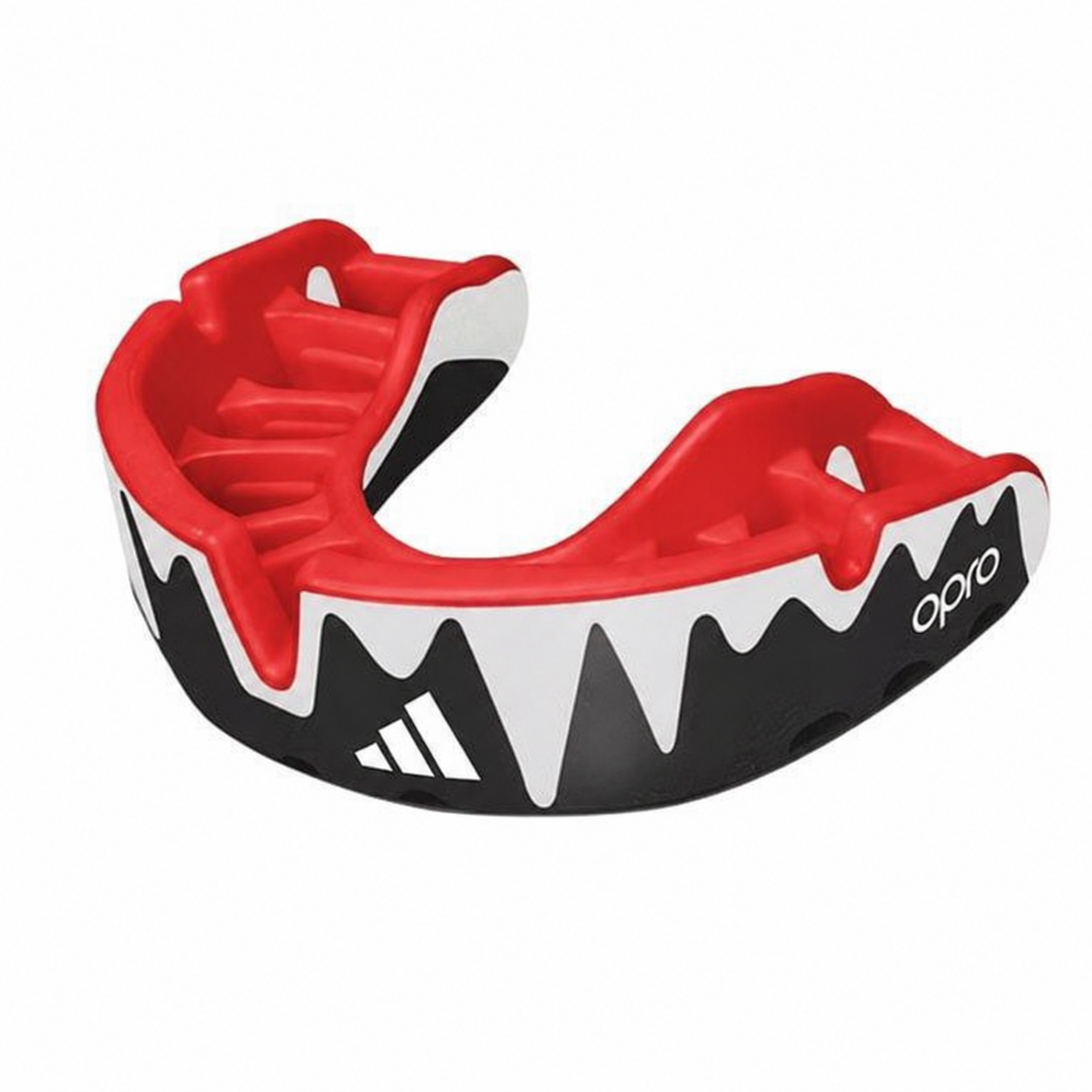 Adidas Gen4 Platinum paradenti, nero, bianco e rosso