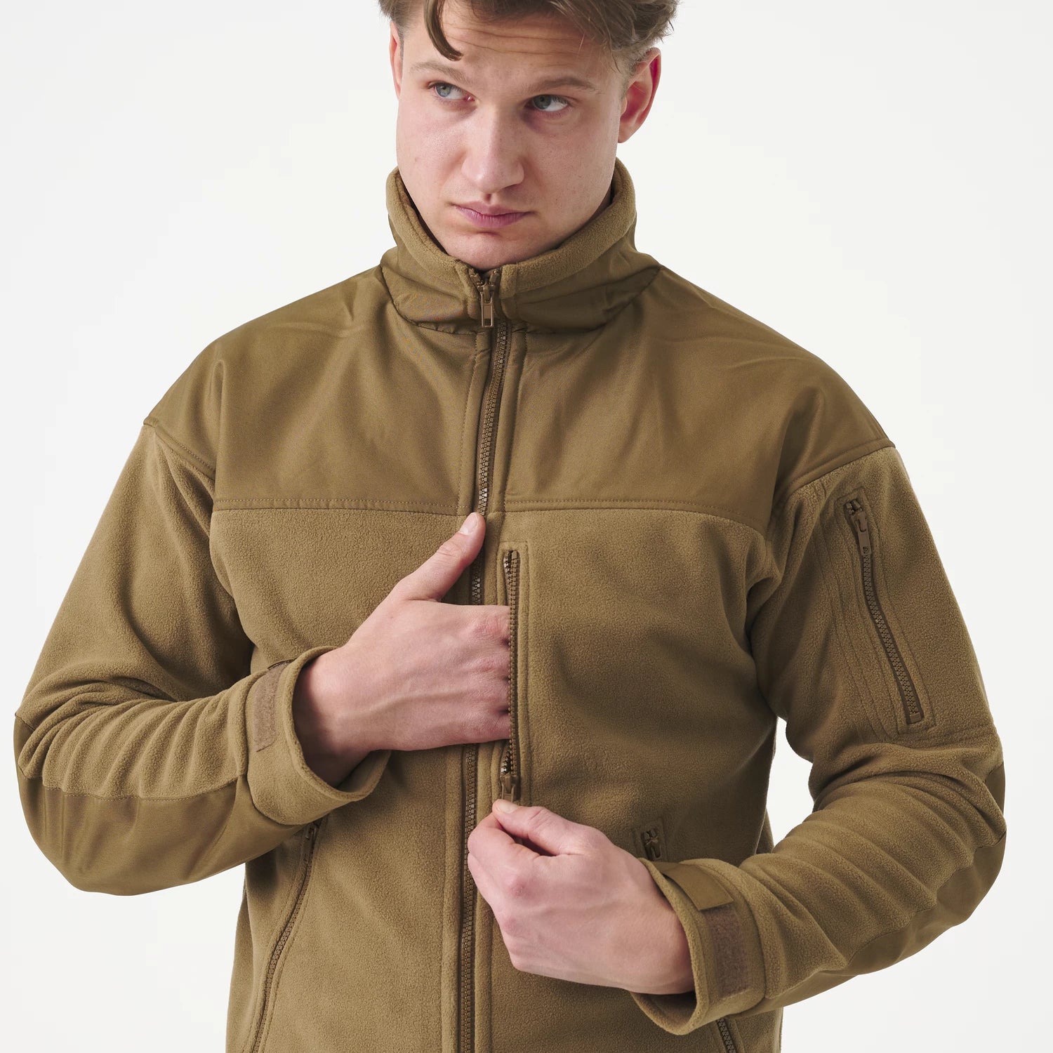 Helikon-Tex Classic Army spevnená flisová bunda, Coyote – detail 2