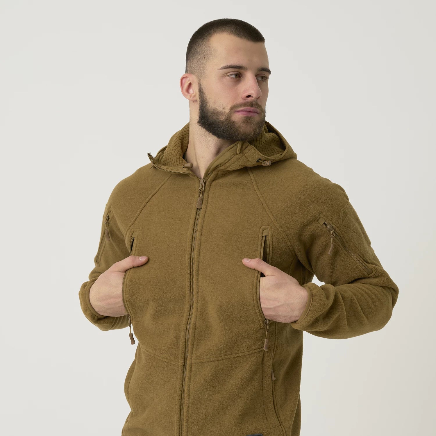 Helikon-Tex Patriot Mk 2 Hybrid Fleece mikina, Coyote – detail 2