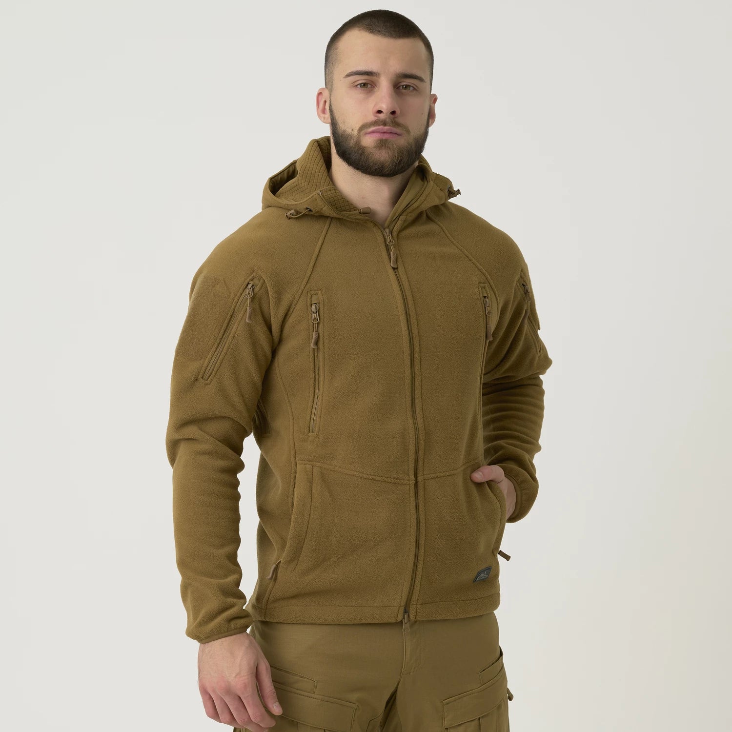 Helikon-Tex Patriot Mk 2 Hybrid Fleece mikina, Coyote – detail 3