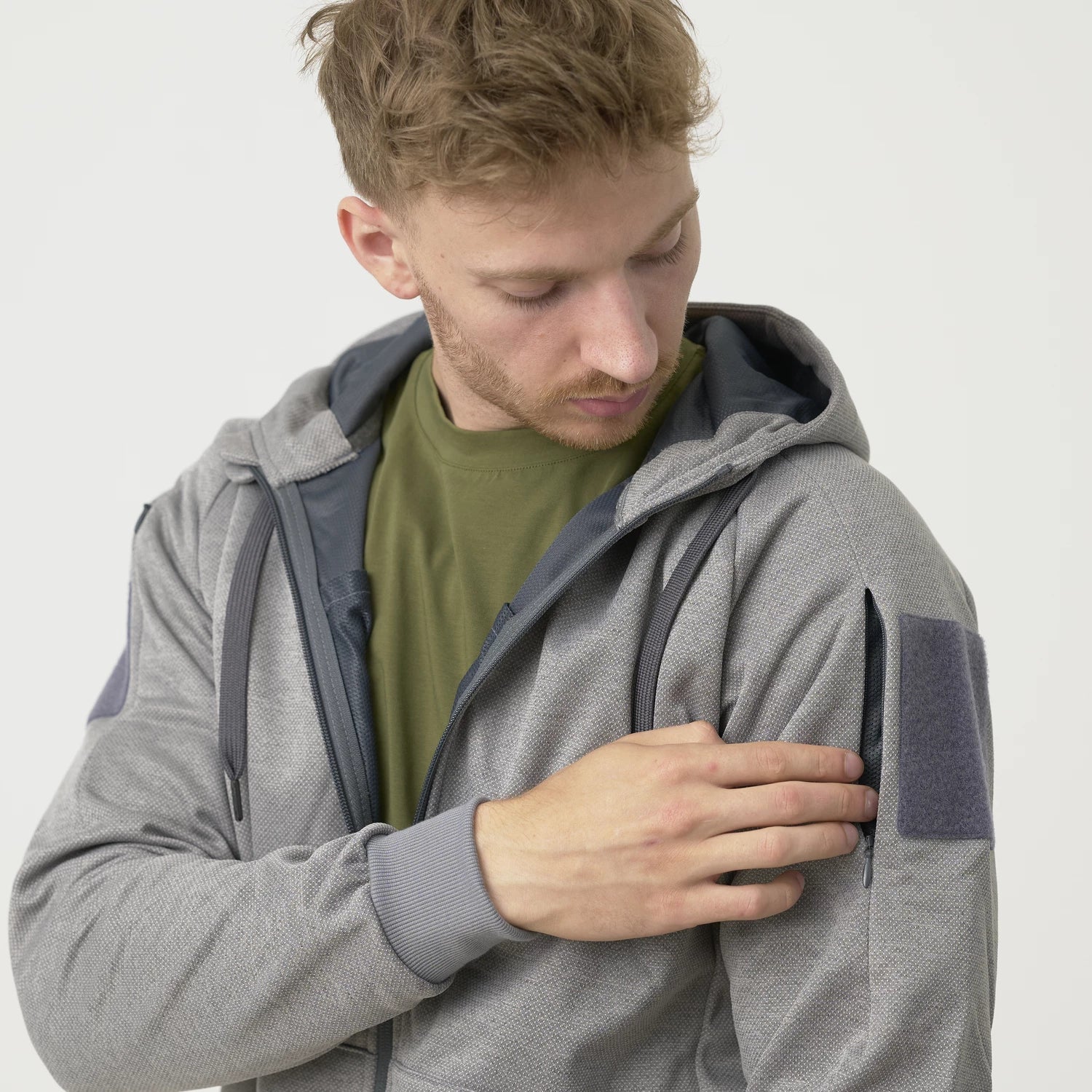 Helikon-Tex URBAN TACTICAL HOODIE mikina FullZip, Melange Black-Grey – detail 2