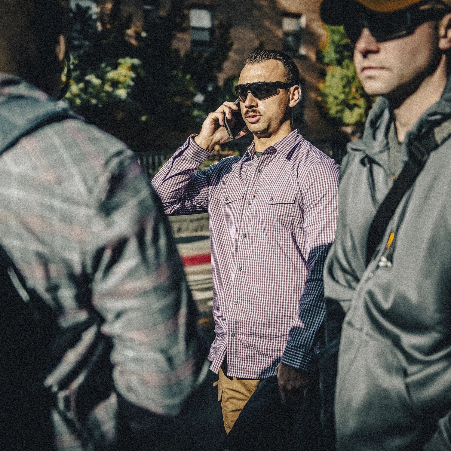 Helikon-Tex košeľa taktická na skryté nosenie Plaid, Ozark Blue – v použití 2
