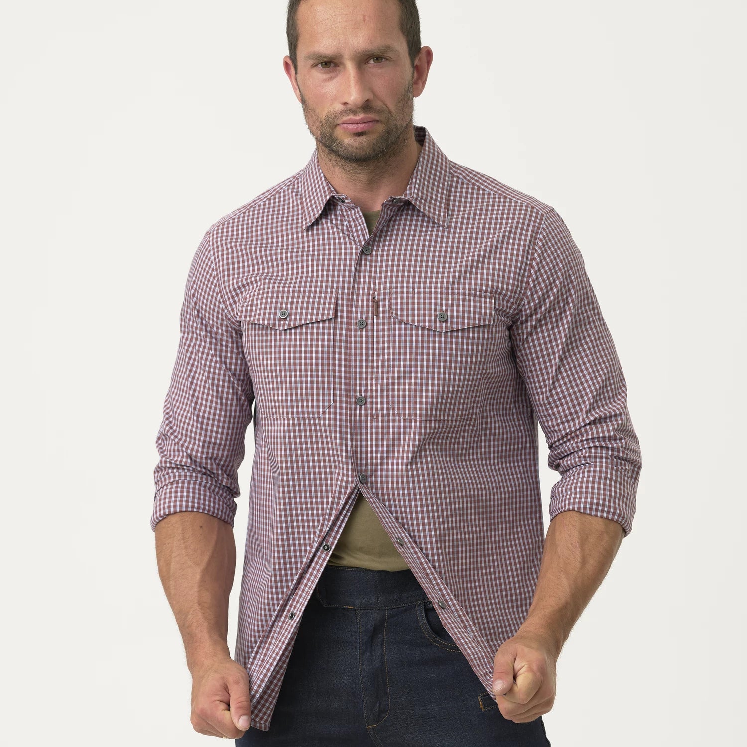 Helikon-Tex košeľa taktická na skryté nosenie Plaid, Ozark Blue – detail 7