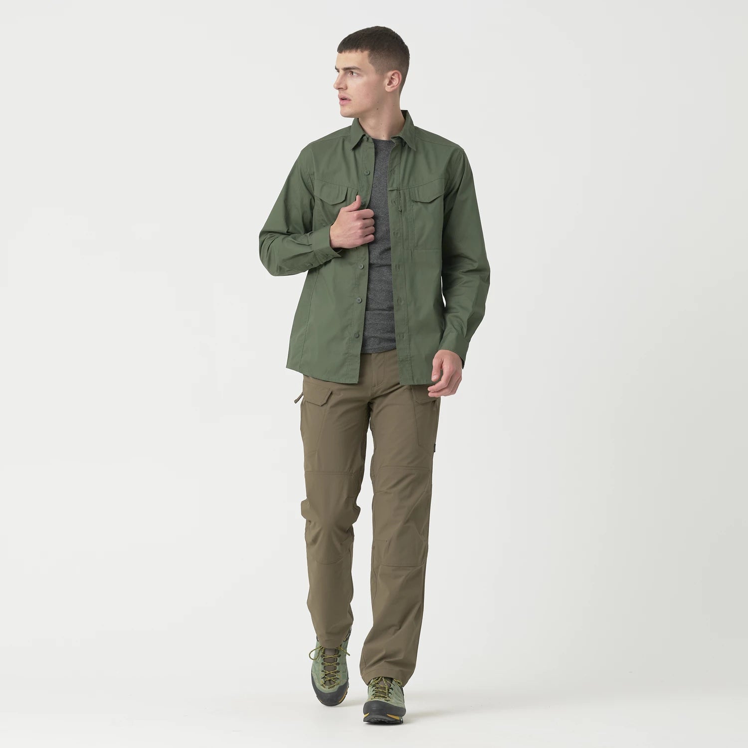 Helikon-Tex DEFENDER Mk2 košeľa s dlhým rukávom PolyCotton Ripstop, čierna – detail 1