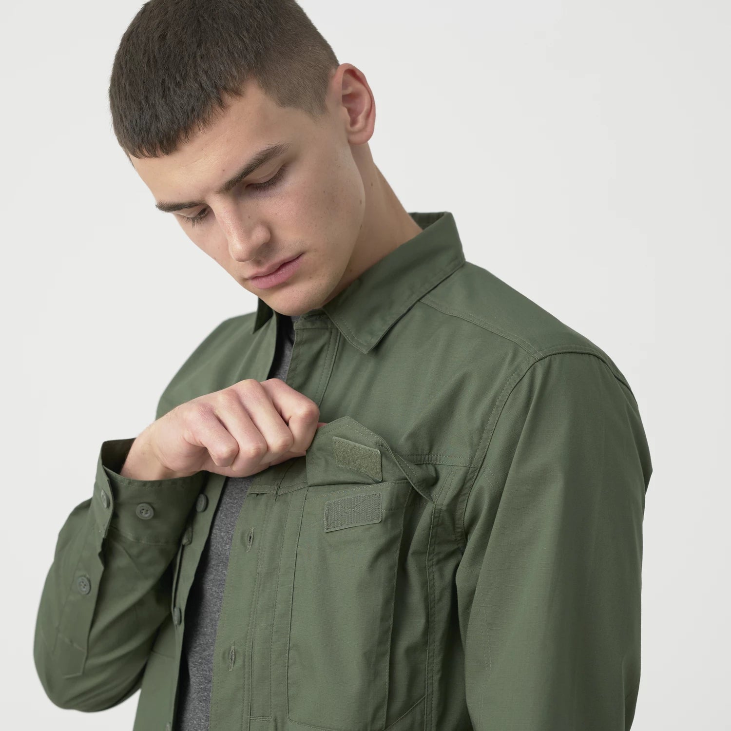 Helikon-Tex DEFENDER Mk2 košeľa s dlhým rukávom PolyCotton Ripstop, čierna – detail 2