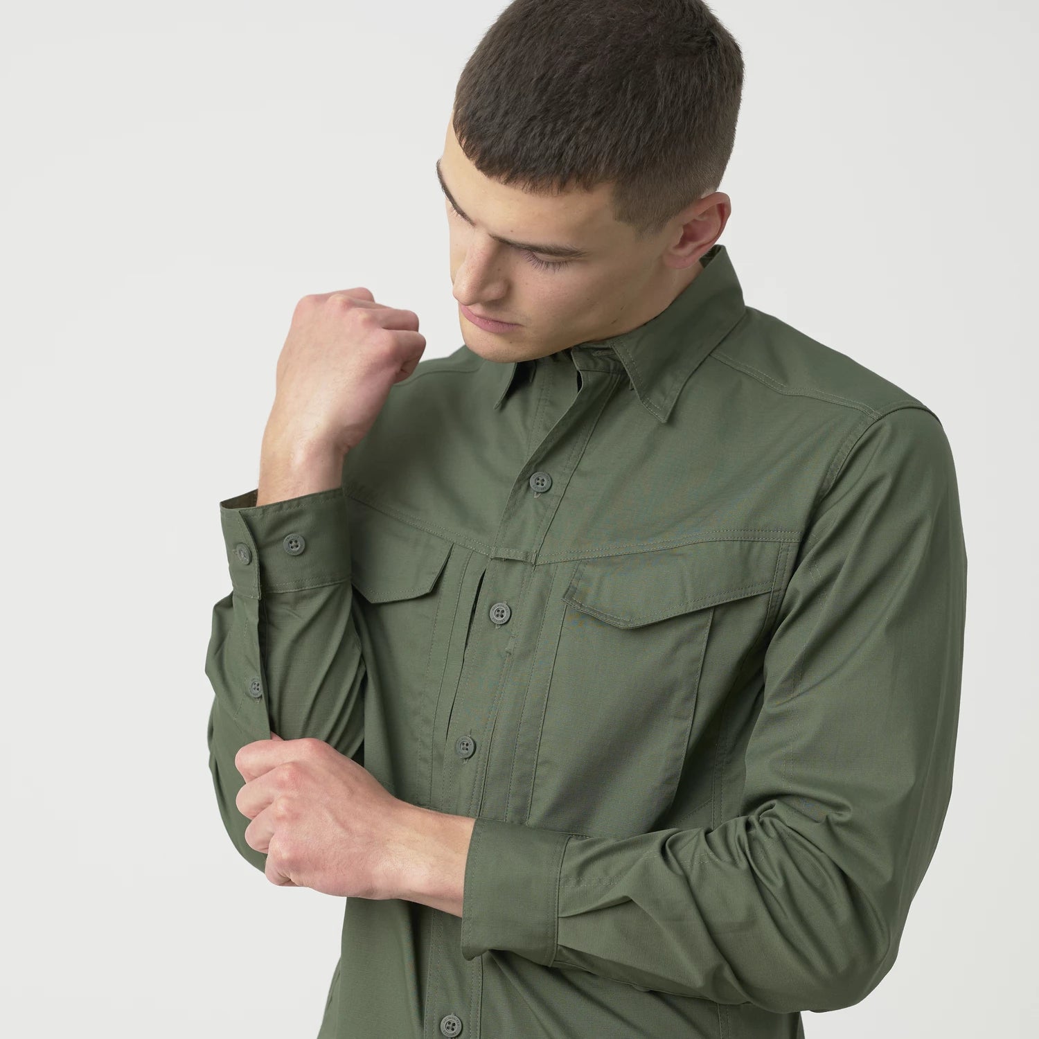 Helikon-Tex DEFENDER Mk2 košeľa s dlhým rukávom PolyCotton Ripstop, béžová – detail 5