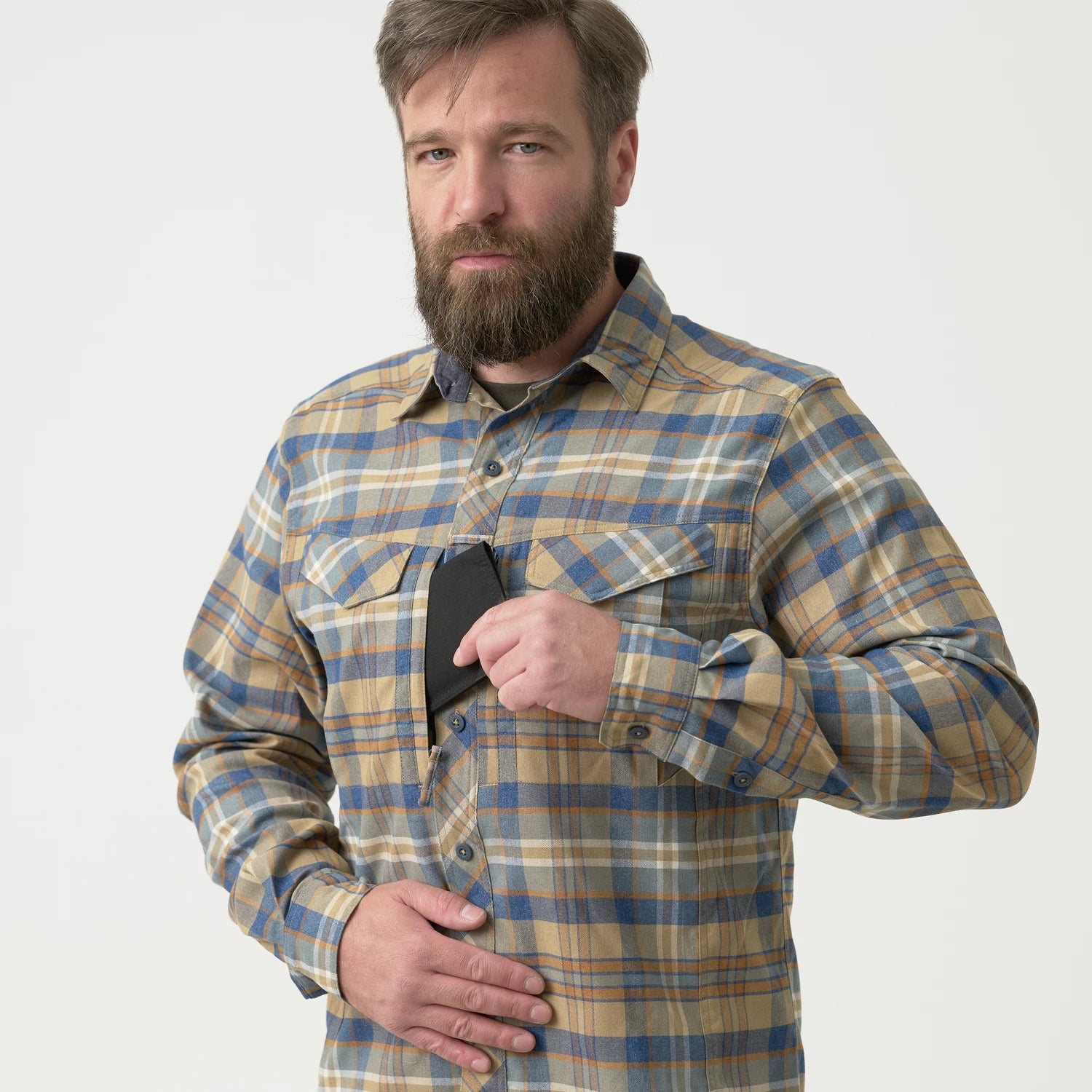 Helikon-Tex Defender Mk2 PILGRIM košeľa, Ginger Plaid – detail 2
