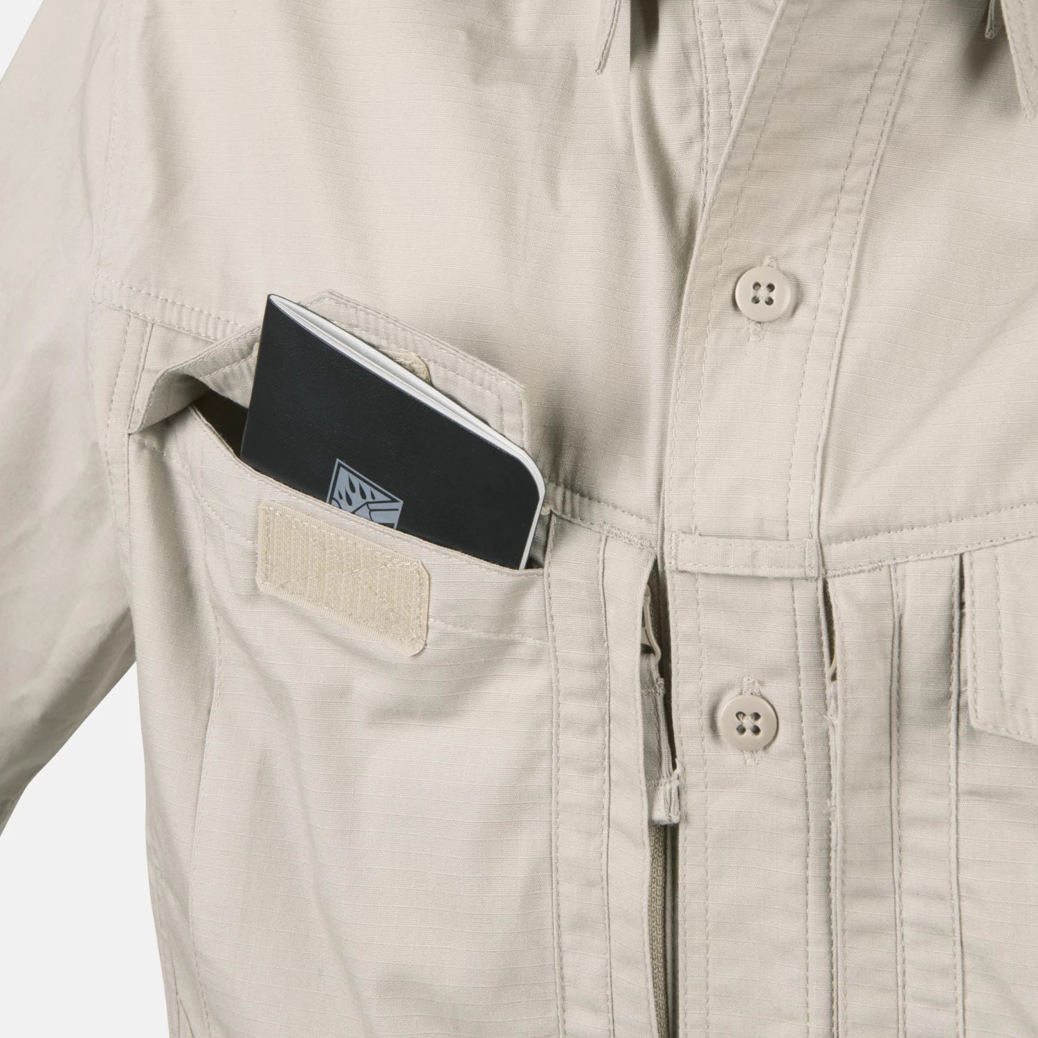 Helikon-Tex DEFENDER Mk2 košeľa s krátkym rukávom PolyCotton Ripstop, čierna – detail 1