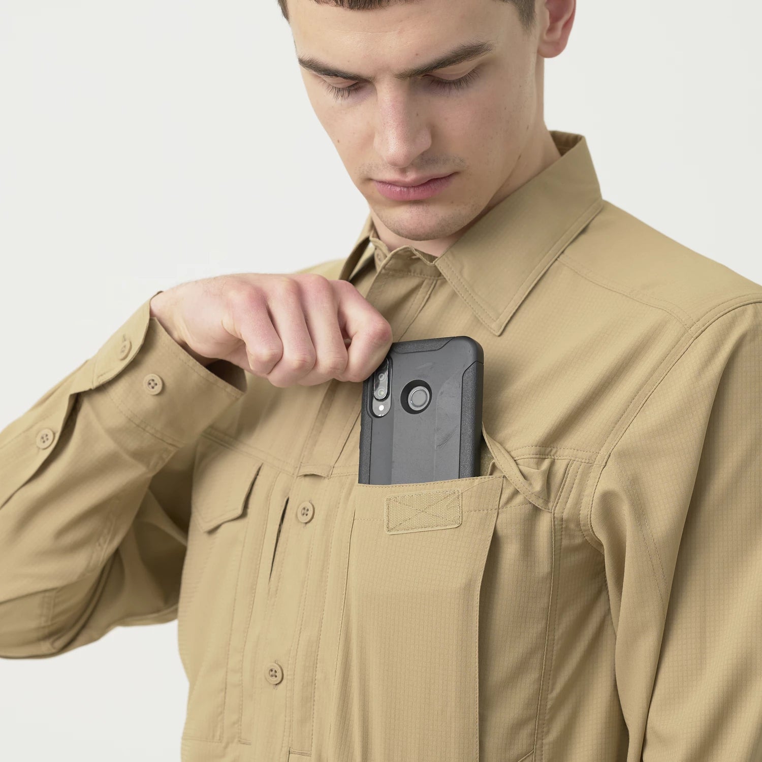 Helikon-Tex DEFENDER Mk2 košeľa Tropical, Silver Mink – detail 4