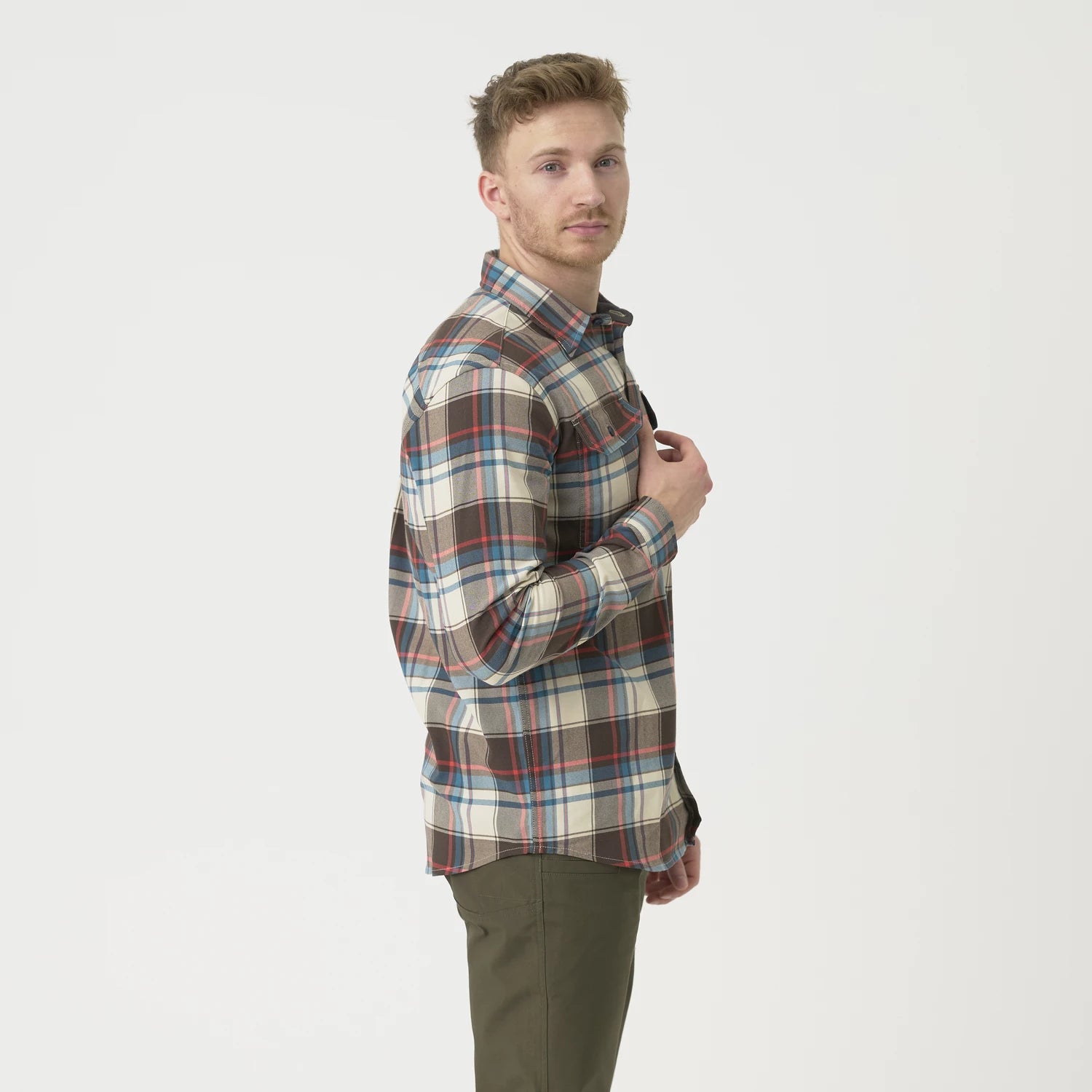 Helikon-Tex GreyMan košeľa Coral Crimson Checkered – detail 3