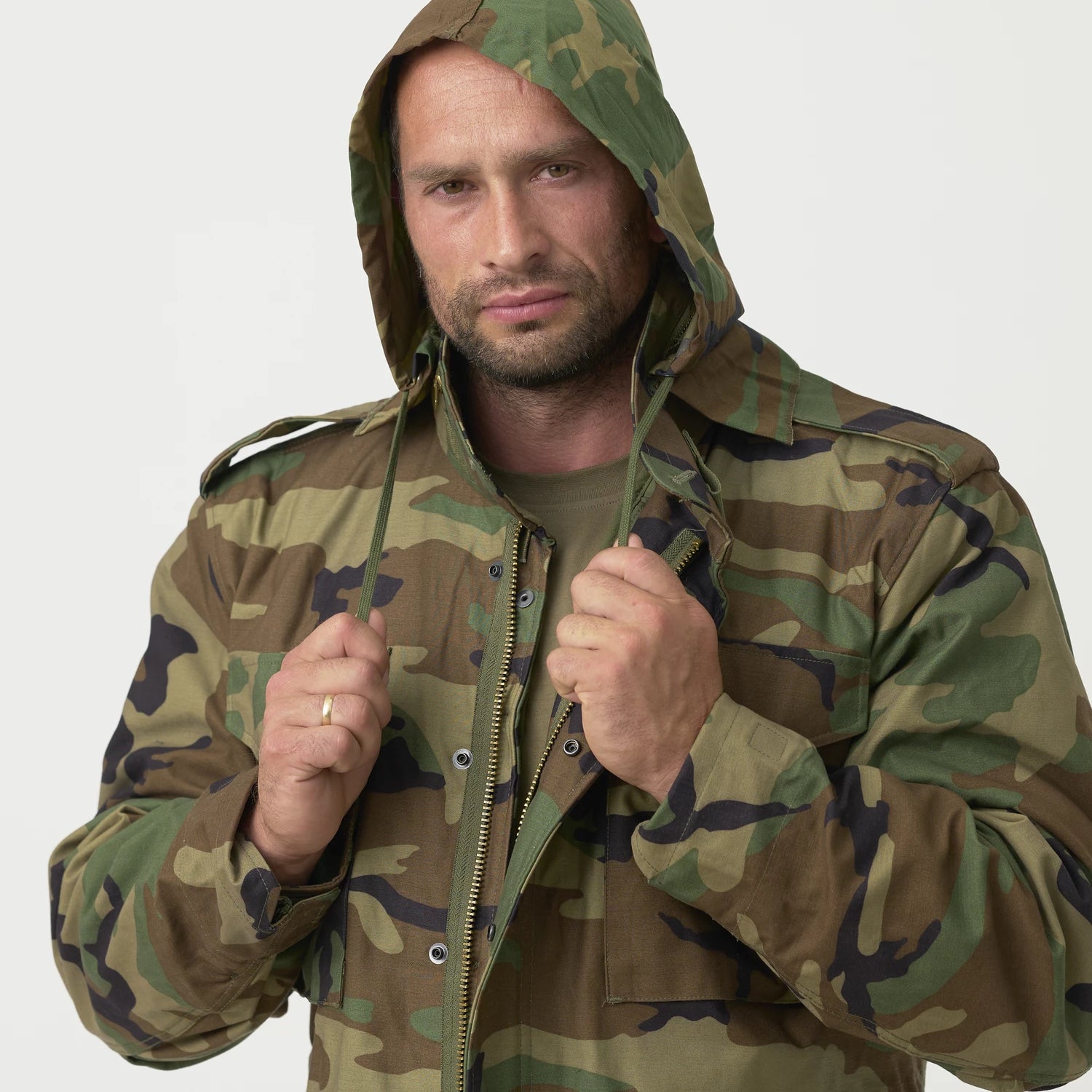Helikon-Tex M65 bunda NyCo Sateen, US Woodland – detail 7