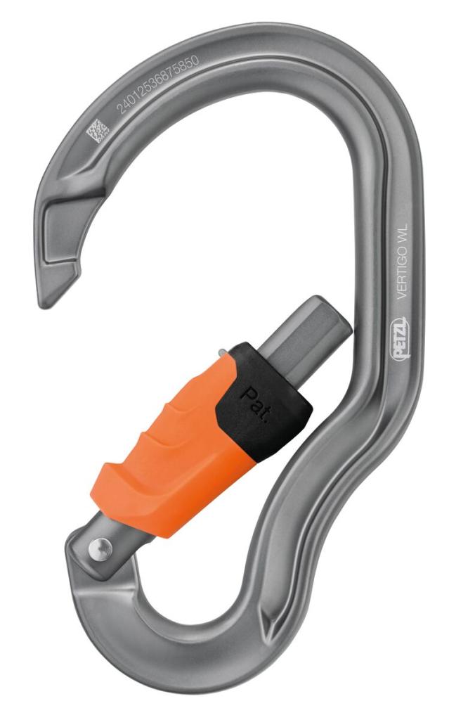 Petzl VERTIGO WIRE-LOCK moschettone con sistema di bloccaggio wire-lock