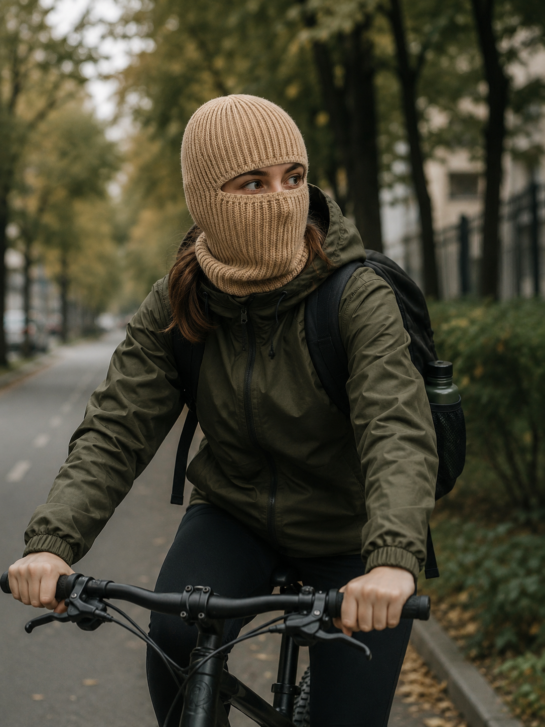 WARAGOD Mjuka knitted balaclava 2 in 1, black