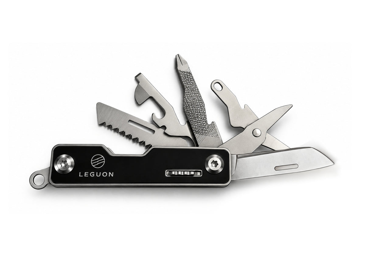 Leguon Brevis mini multitool 9v1, črn