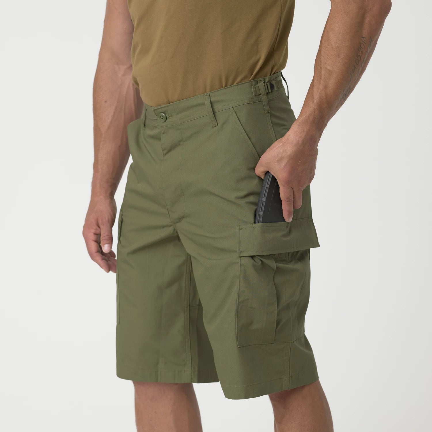 Helikon-Tex BDU krátke nohavice PolyCotton Ripstop, US Woodland – detail 4
