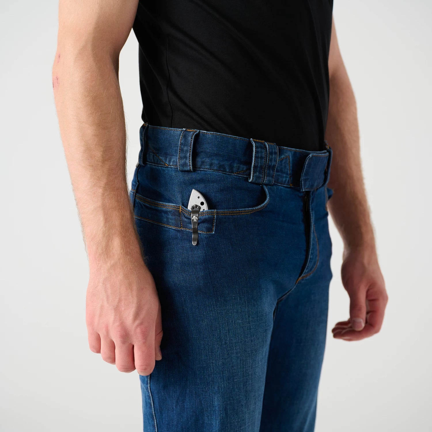 Helikon-Tex COVERT nohavice taktické Denim Mid, Vintage Worn Blue – detail 2