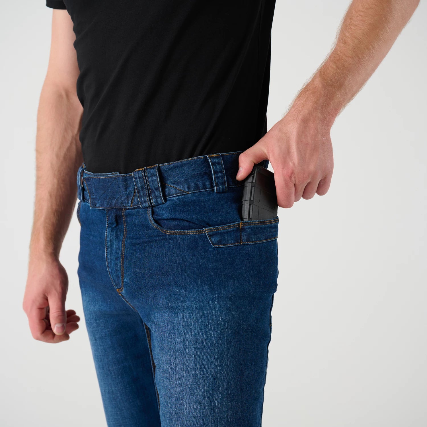 Helikon-Tex COVERT nohavice taktické Denim Mid, Vintage Worn Blue – detail 3