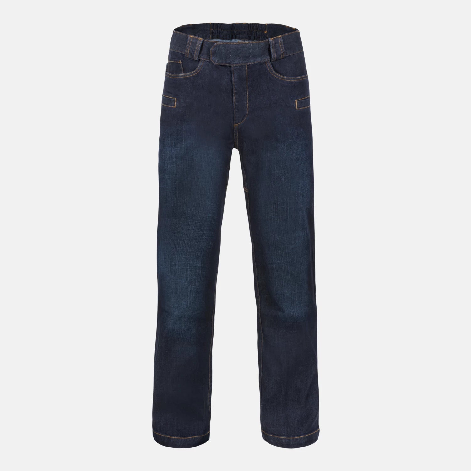 Helikon-Tex GREYMAN rifle nohavice taktické Slim Denim Mid, Dark Blue – predná strana