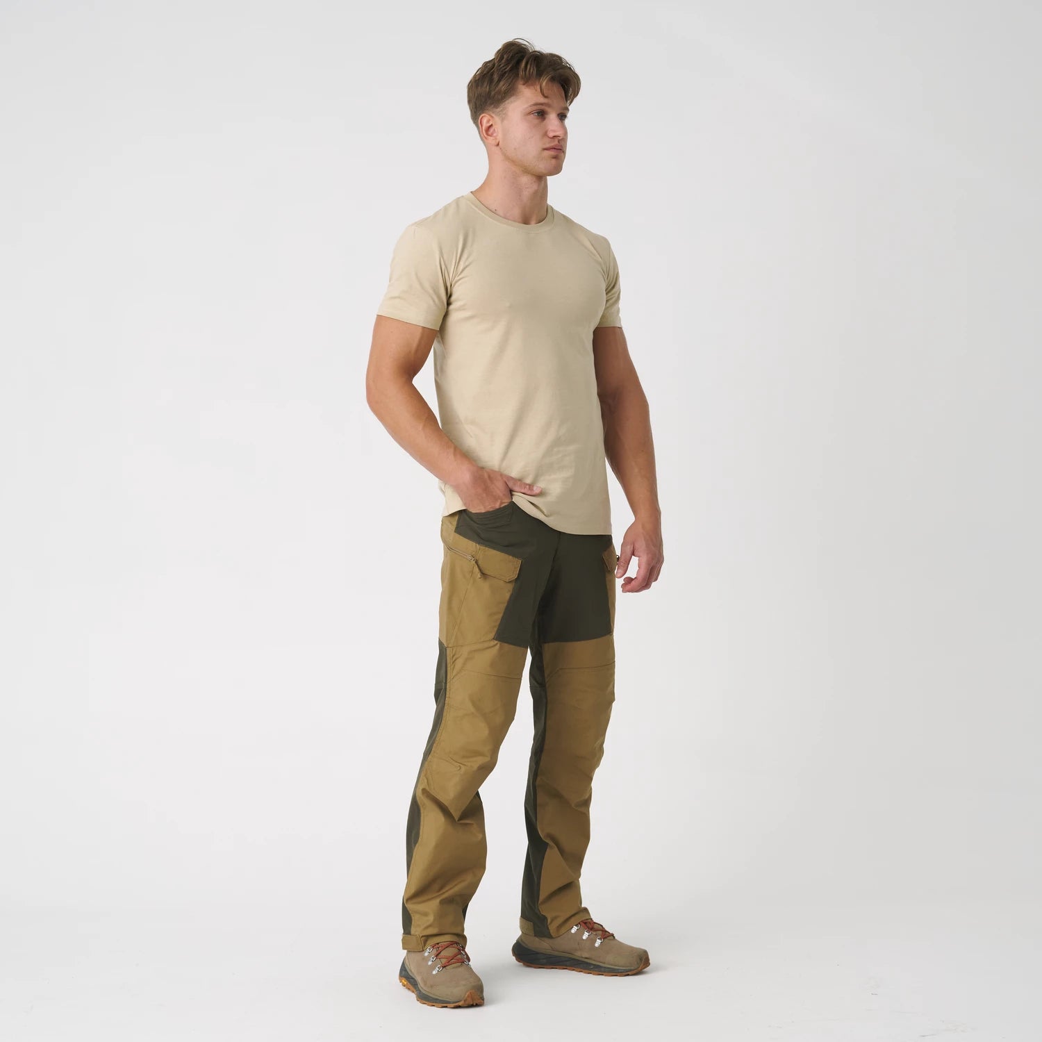 Helikon-Tex Hybrid Outback nohavice DuraCanvas, coyote/čierna – detail 1