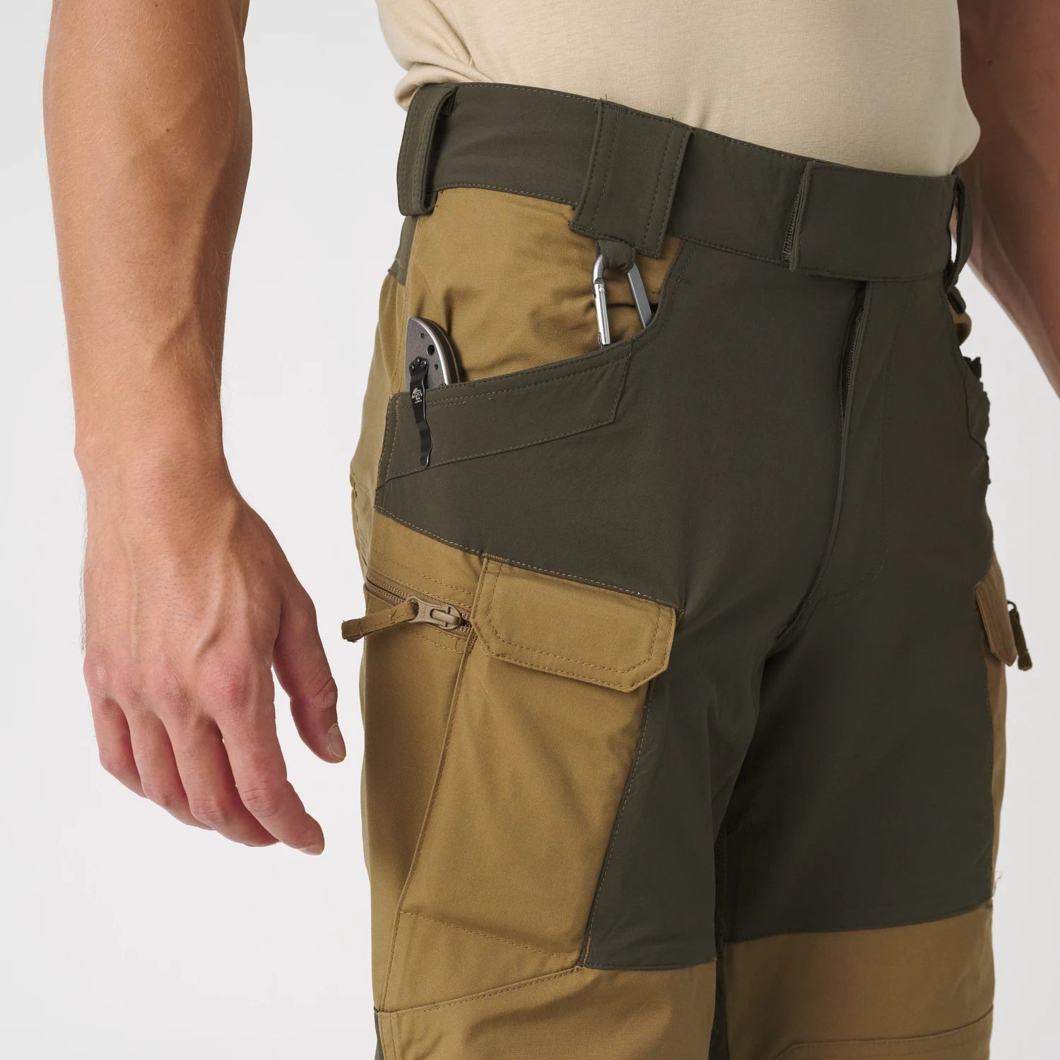 Helikon-Tex Hybrid Outback nohavice DuraCanvas, coyote/čierna – detail 5