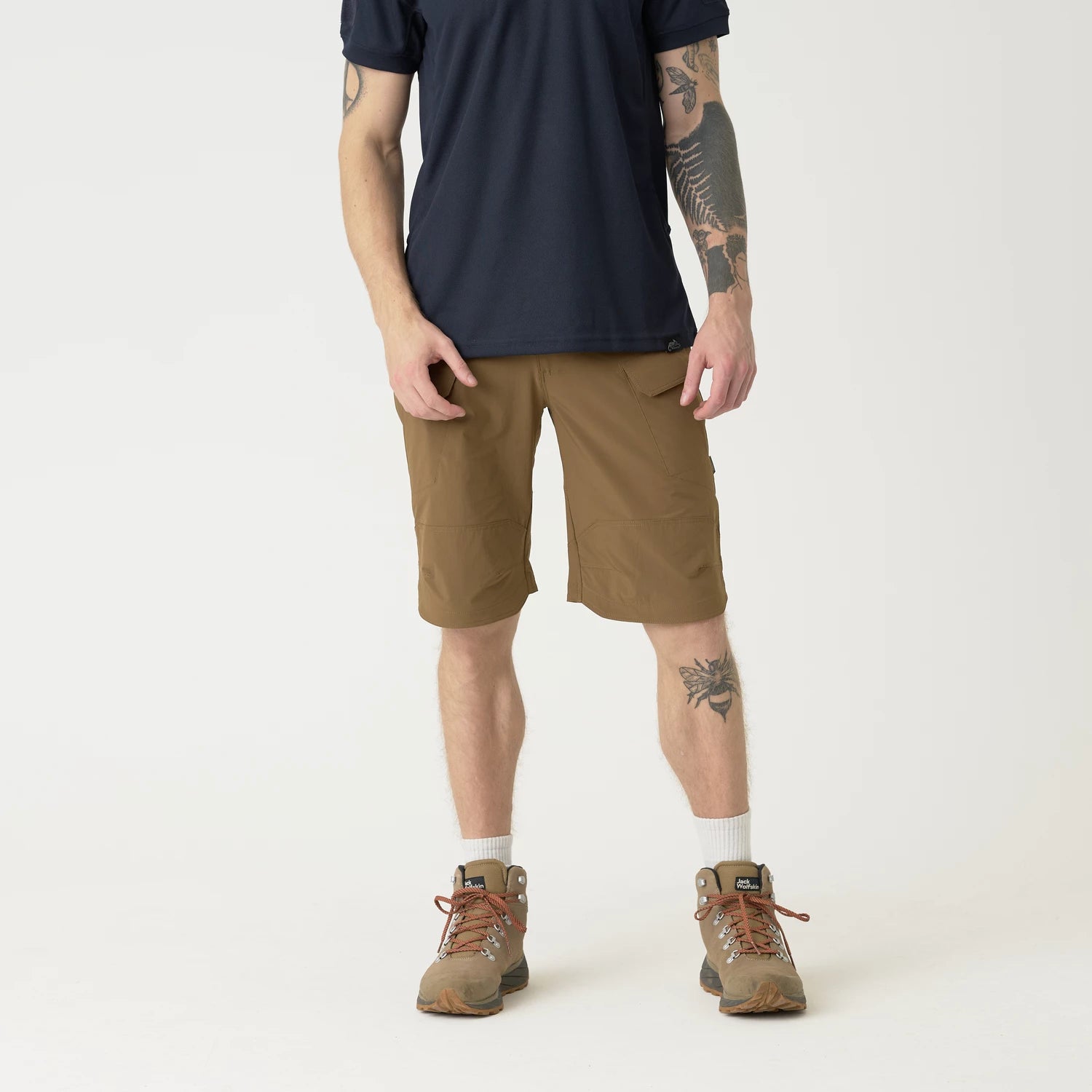 Helikon-Tex OTS 11" šortky VersaStrecth taktické outdoorové Versa Stretch Lite Strecth, Ash Grey / Black – detail 1
