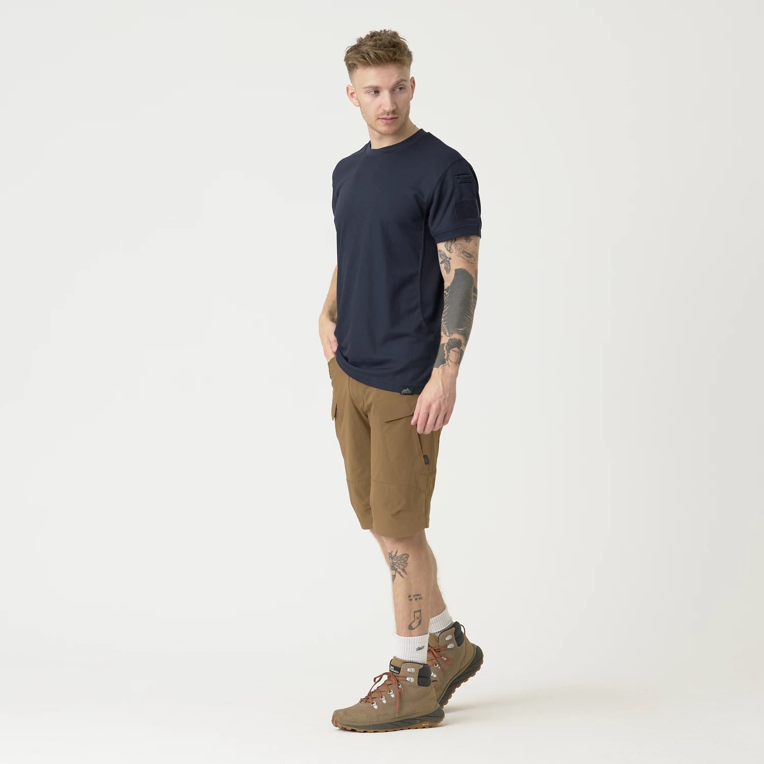 Helikon-Tex OTS 11" šortky VersaStrecth taktické outdoorové Versa Stretch Lite Strecth, Ash Grey / Black – detail 4