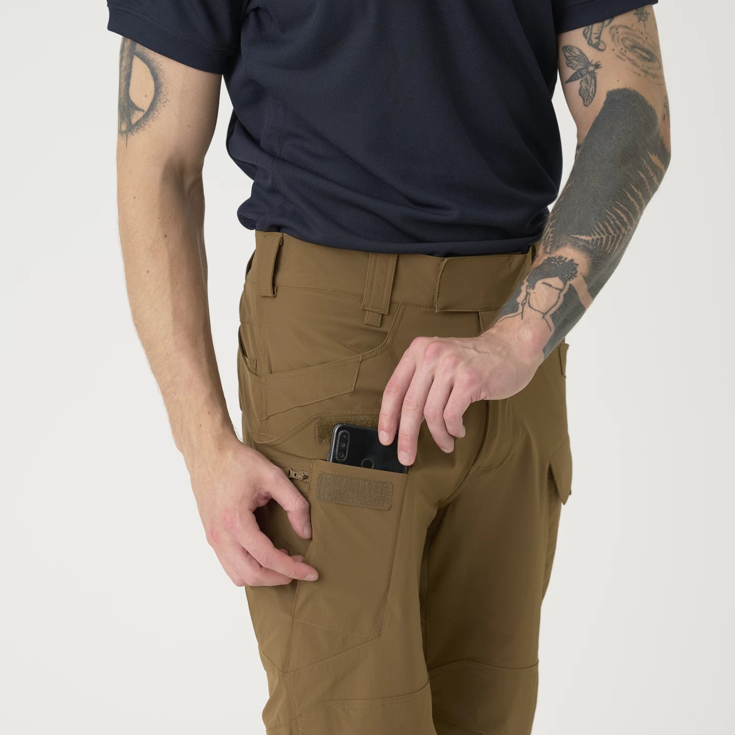 Helikon-Tex OTS 11" šortky VersaStrecth taktické outdoorové Versa Stretch Lite Strecth, Ash Grey / Black – detail 11
