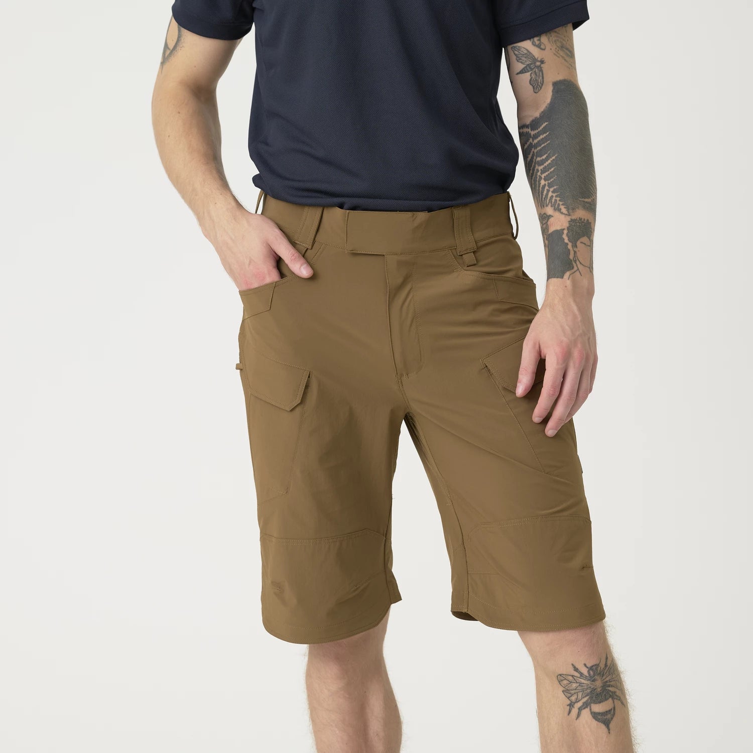 Helikon-Tex OTS 11" šortky VersaStrecth taktické outdoorové Versa Stretch Lite Strecth, Ash Grey / Black – detail 14
