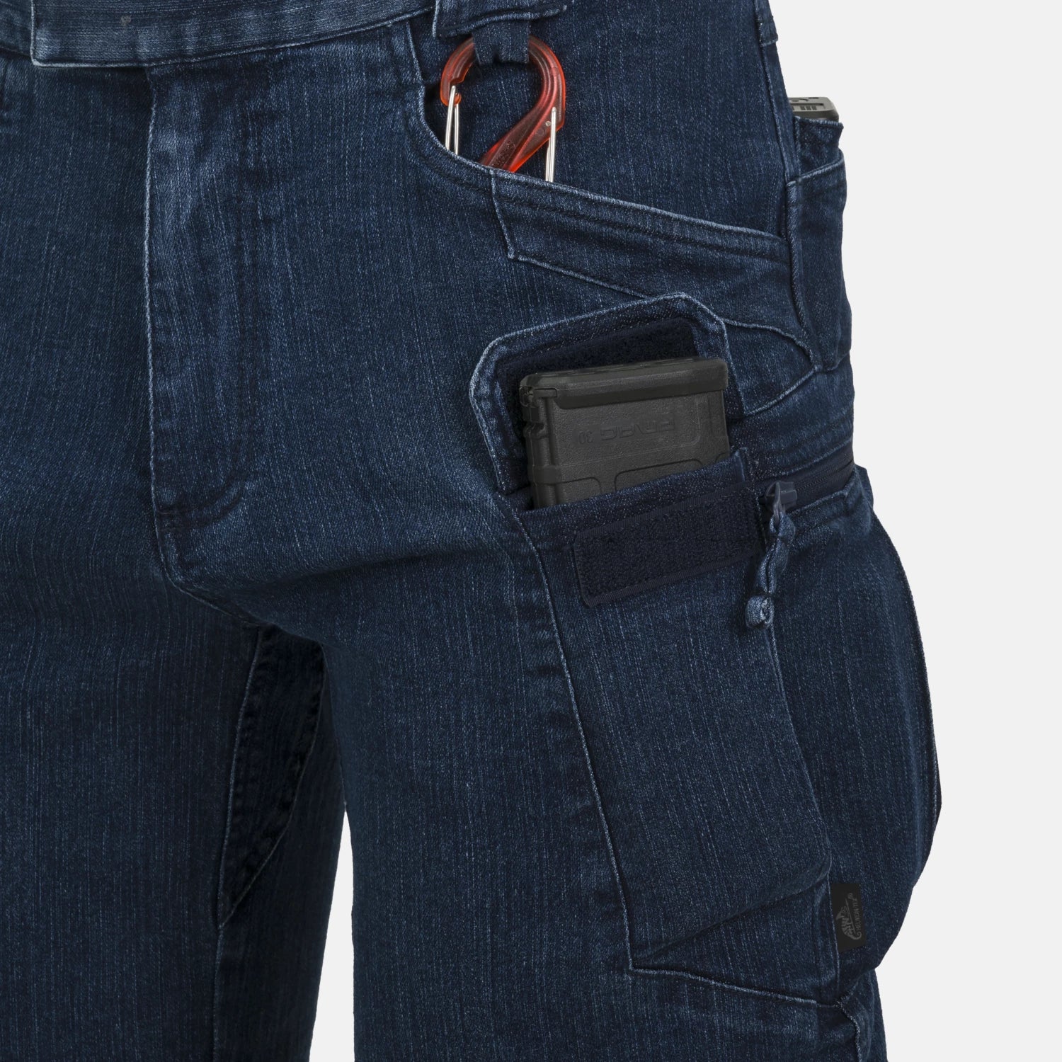Helikon-Tex UTS krátke nohavice taktické 11'' Denim Stretch, Marine Blue – detail 1