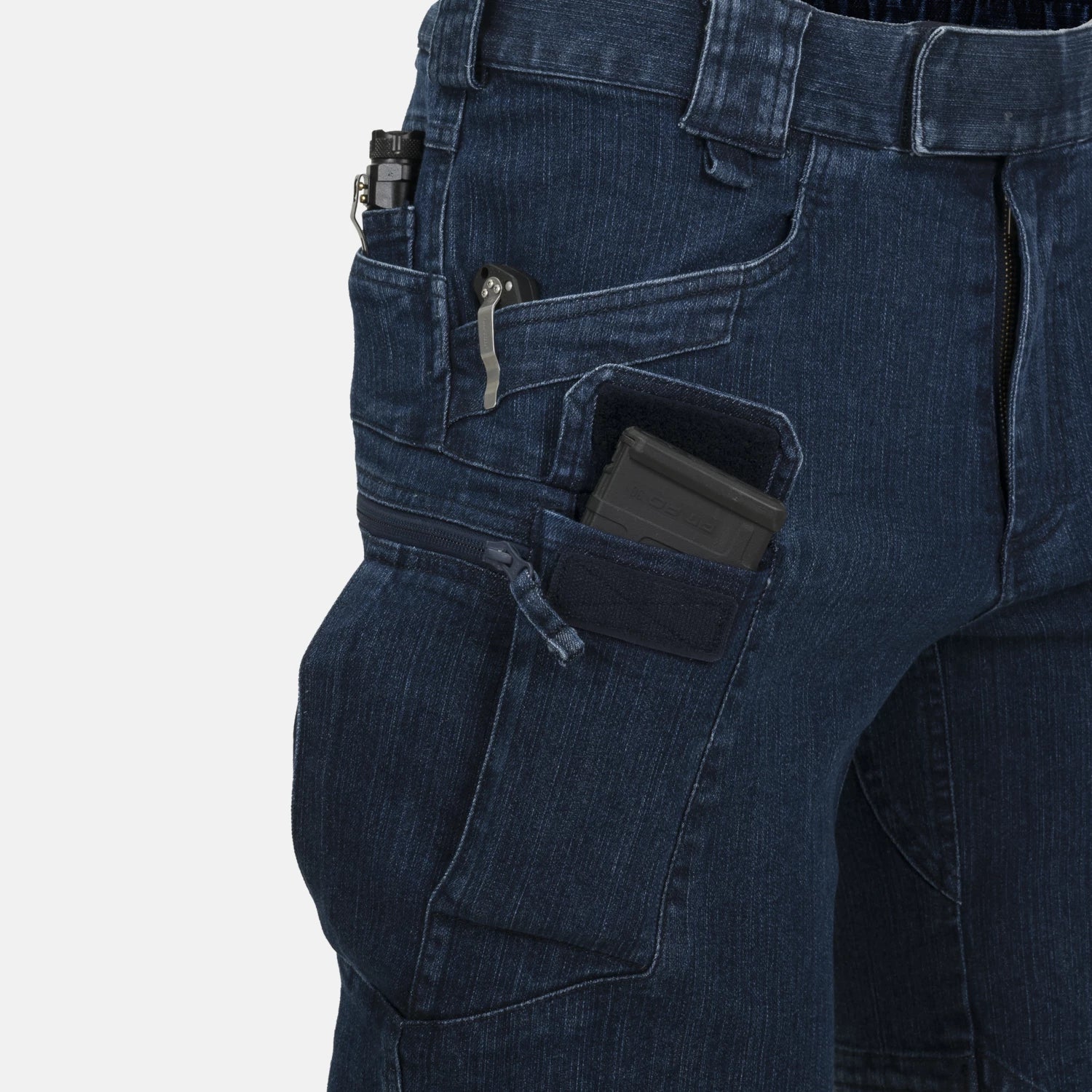 Helikon-Tex UTS krátke nohavice taktické 11'' Denim Stretch, Marine Blue – detail 4