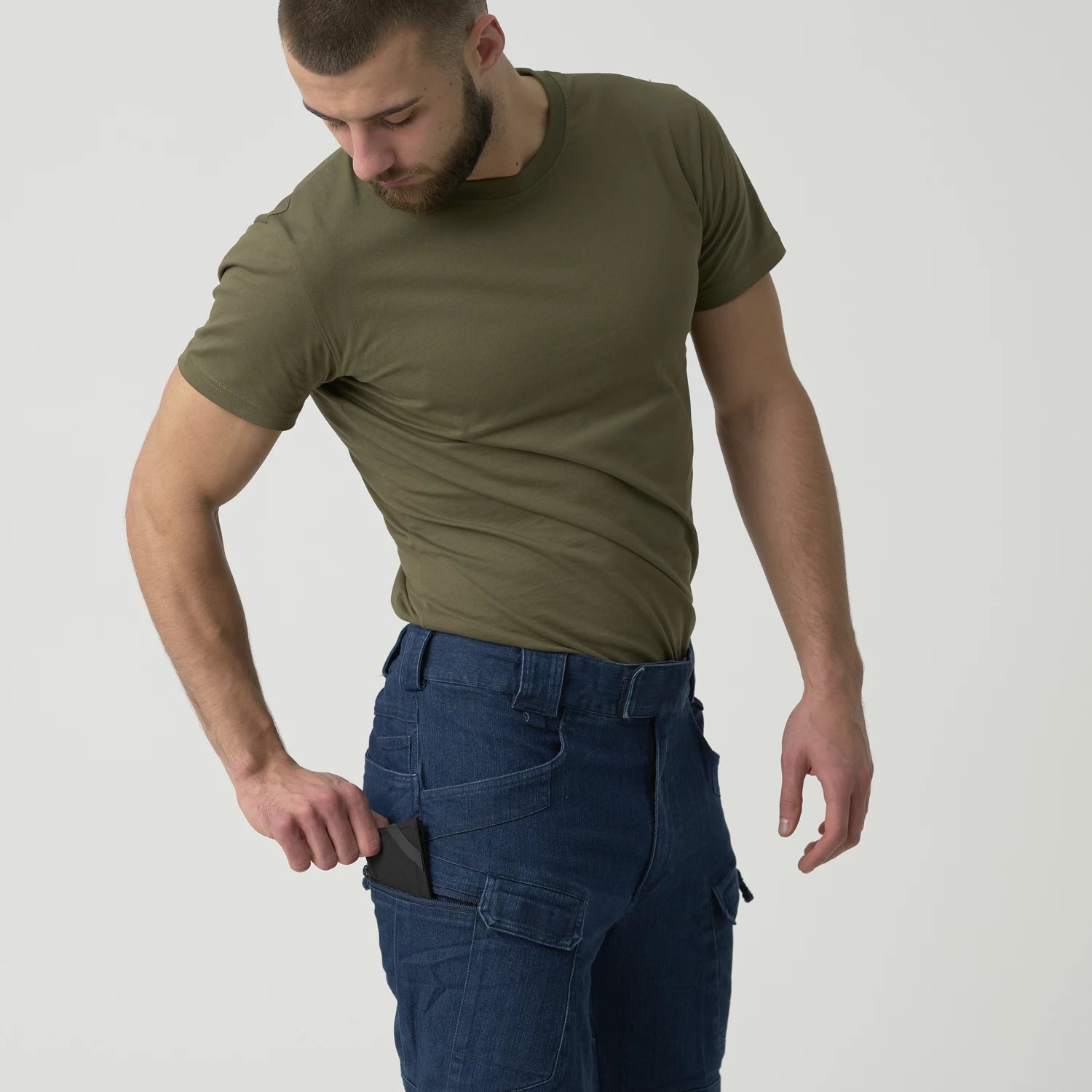Helikon-Tex UTS krátke nohavice taktické 11'' Denim Stretch, Marine Blue – detail 5