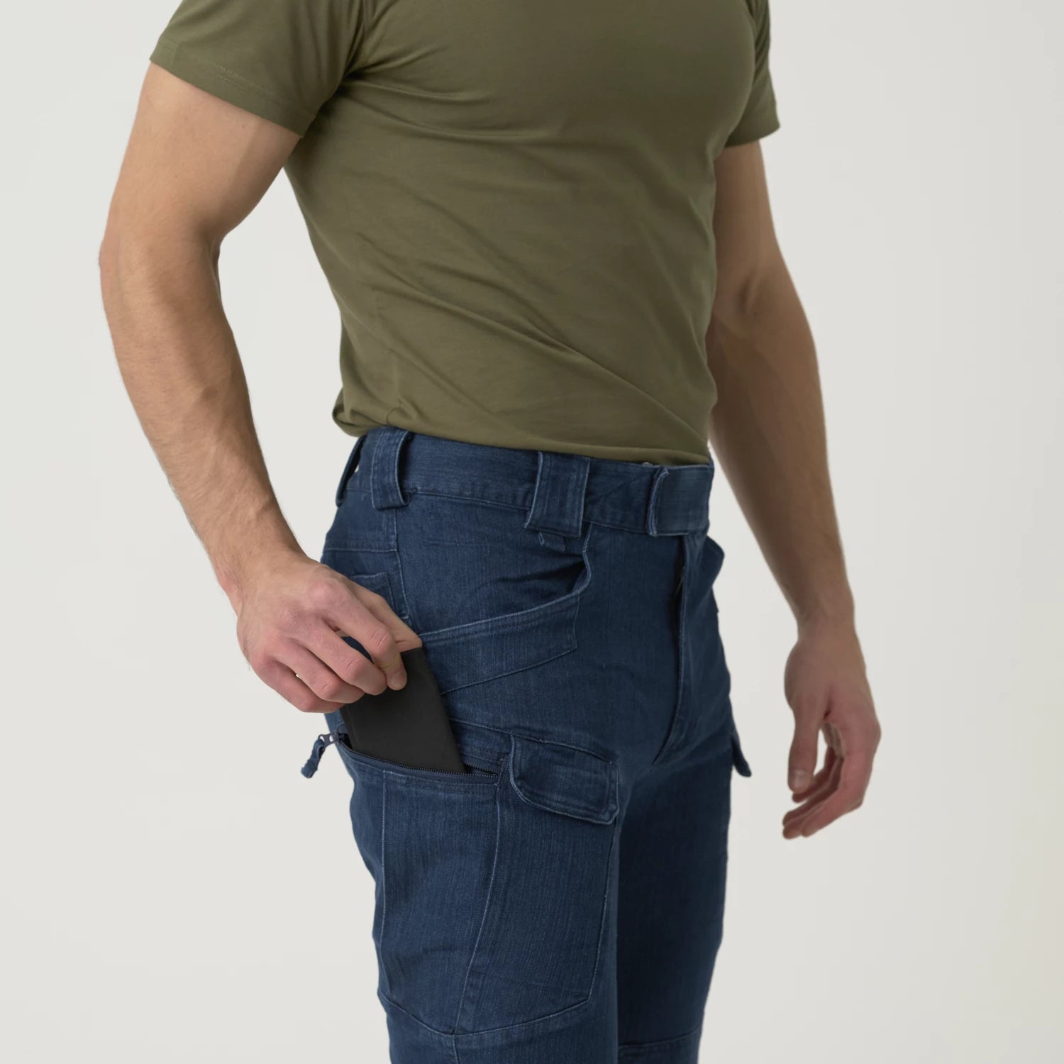 Helikon-Tex UTP nohavice taktické Denim Stretch, Marine Blue – detail 4