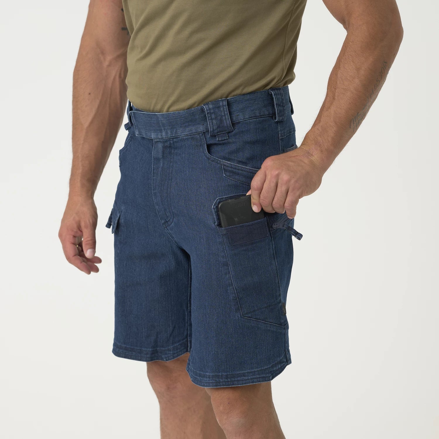 Helikon-Tex UTS krátke nohavice taktické 8.5" - Denim Stretch - Marine Blue – detail 2