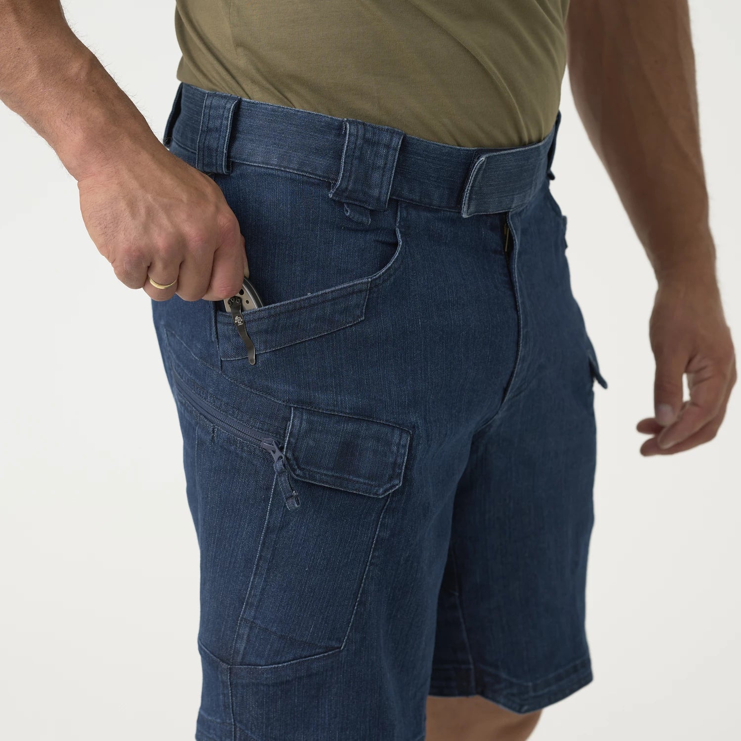 Helikon-Tex UTS krátke nohavice taktické 8.5" - Denim Stretch - Marine Blue – detail 4