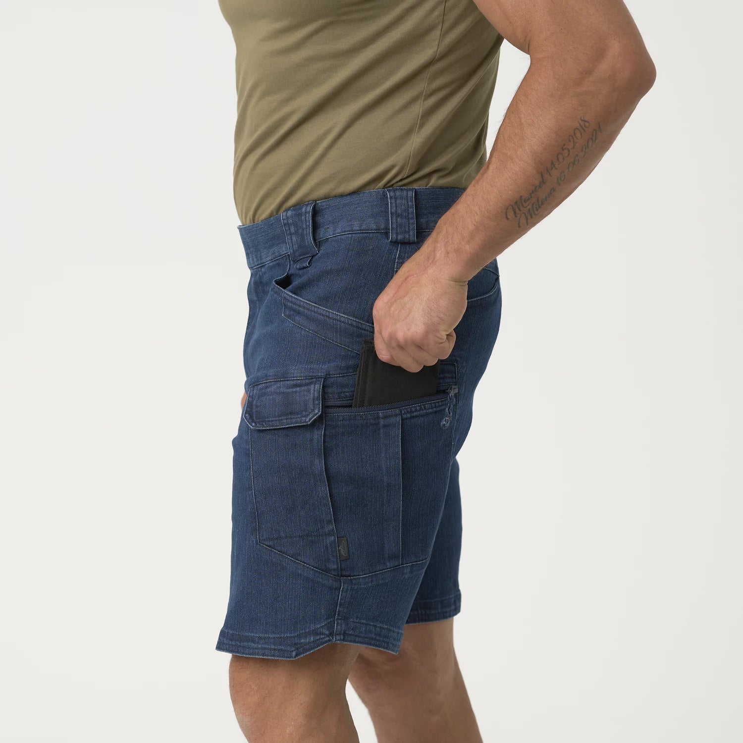 Helikon-Tex UTS krátke nohavice taktické 8.5" - Denim Stretch - Marine Blue – detail 5