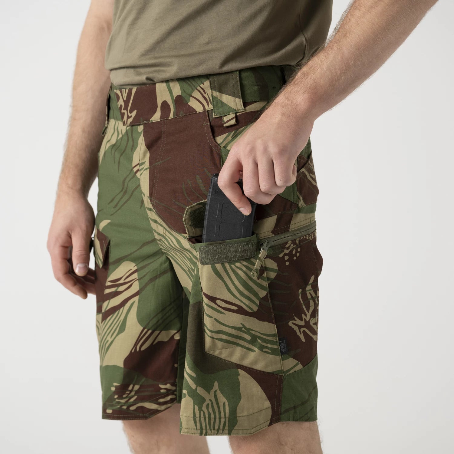 Helikon-Tex UTS krátke nohavice taktické 8.5" PolyCotton Stretch Ripstop, Rhodesian camo – detail 2