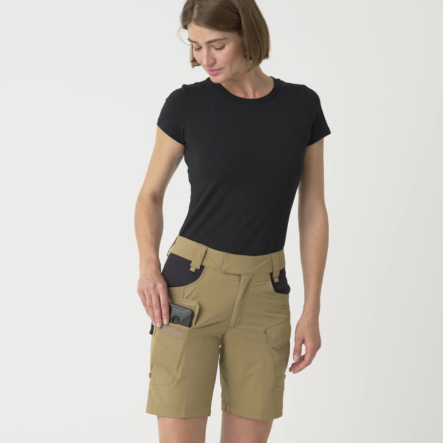 Helikon-Tex OTP 8,5" dámske krátke nohavice, Black / Shadow Grey – detail 2