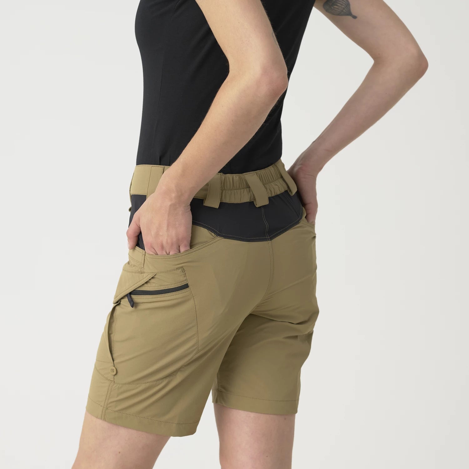 Helikon-Tex OTP krátke nohavice dámske 8,5", béžová / čierna – detail 5
