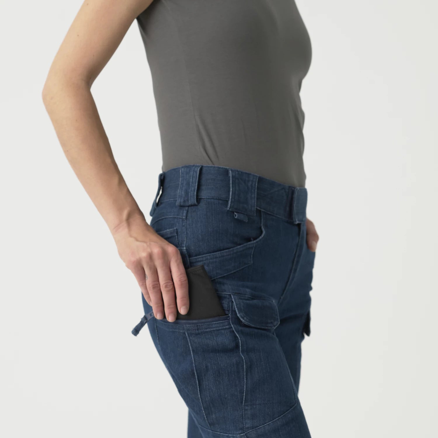 Helikon-Tex UTP Resized mestné nohavice taktické dámske Denim Stretch Mestské, Marine Blue – detail 4