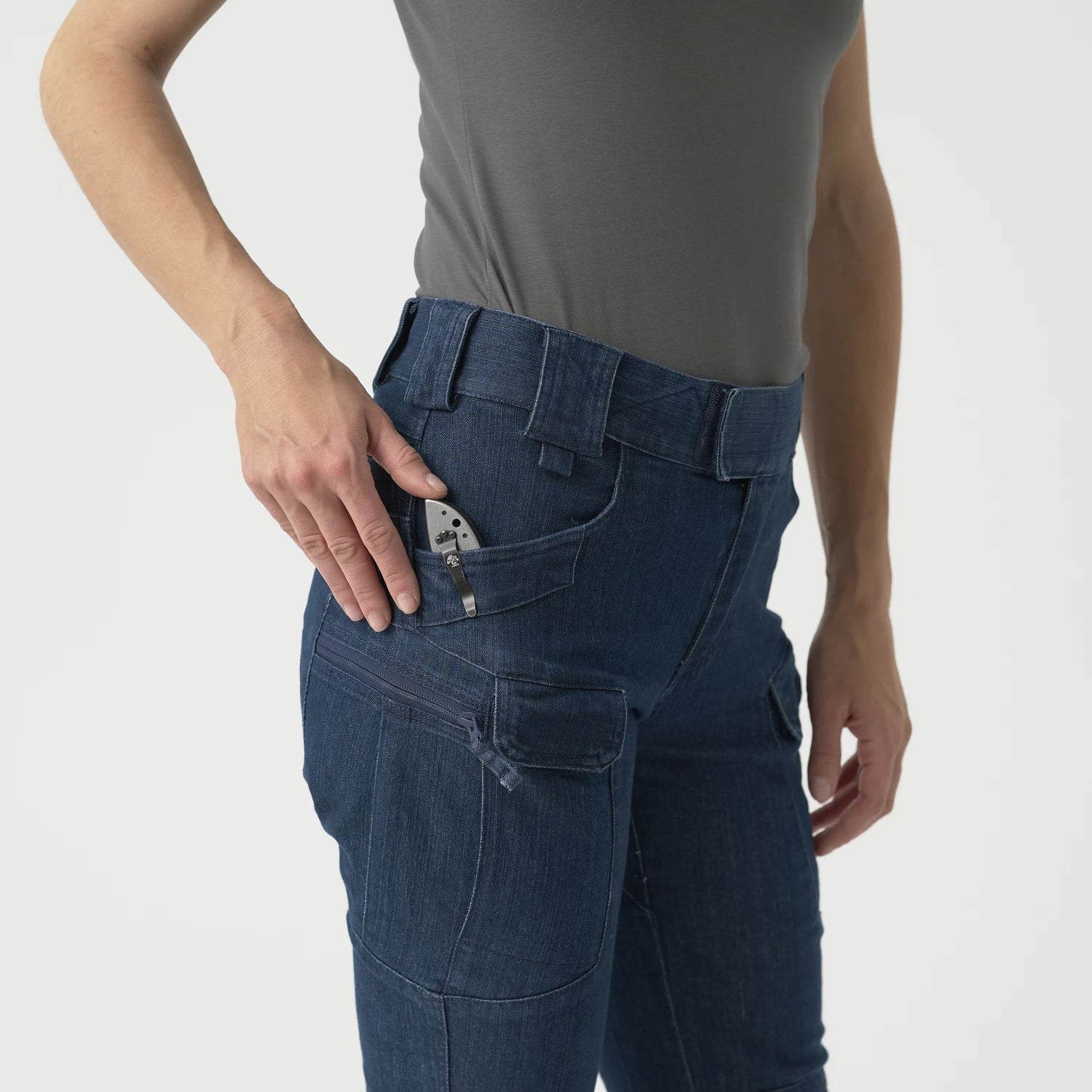 Helikon-Tex UTP Resized mestné nohavice taktické dámske Denim Stretch Mestské, Marine Blue – detail 6