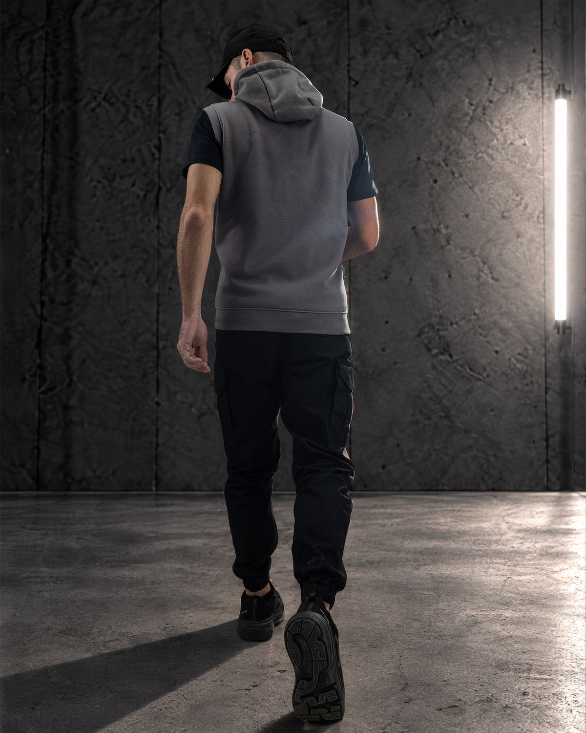 Pentagon gilet con cappuccio, nero